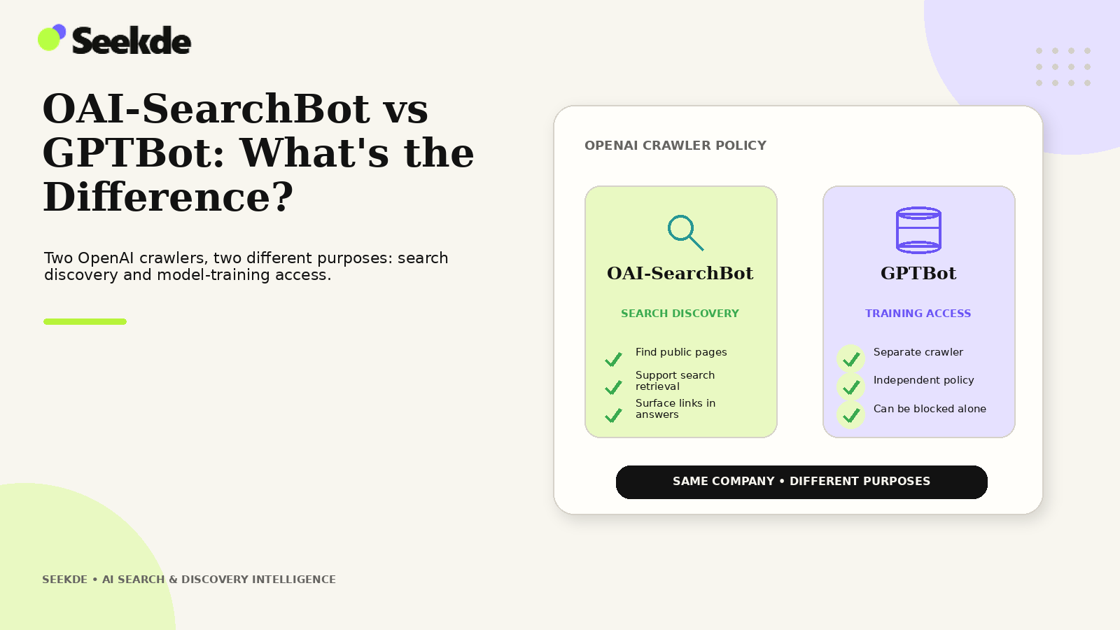 OAI-SearchBot vs GPTBot: What’s the Difference?